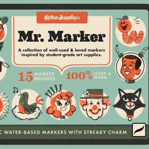 15 retro marker brushes for procreate