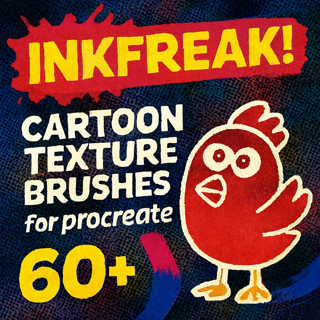 60+ cartoon texture brushes for procreate