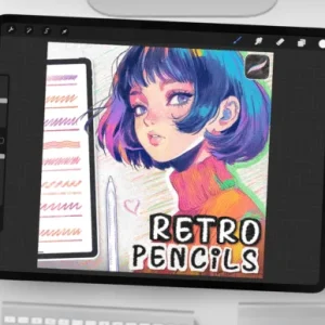 60 retro pencil brushes for procreate