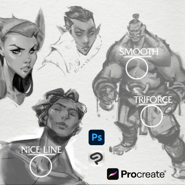 9 basic brushes for procreate