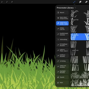arbipa grass free stamp brushes for procreate