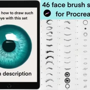 face brush stamps for procreate
