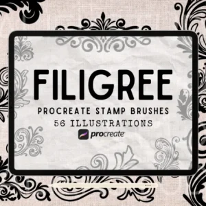 filigree procreate stamp brush