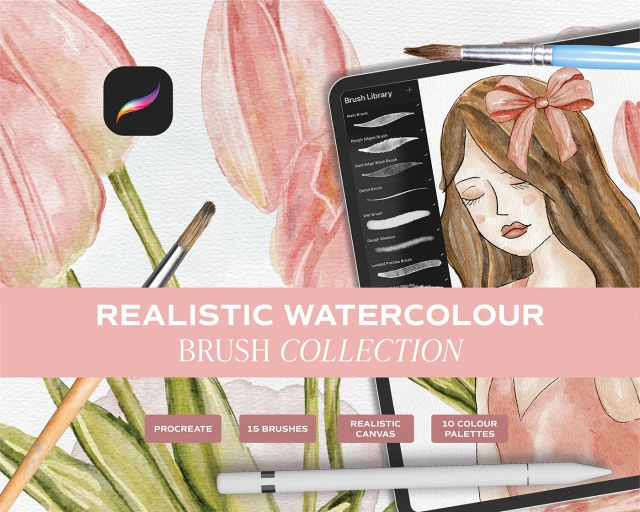 realistic watercolour procreate brushset realistic watercolour procreate brushset