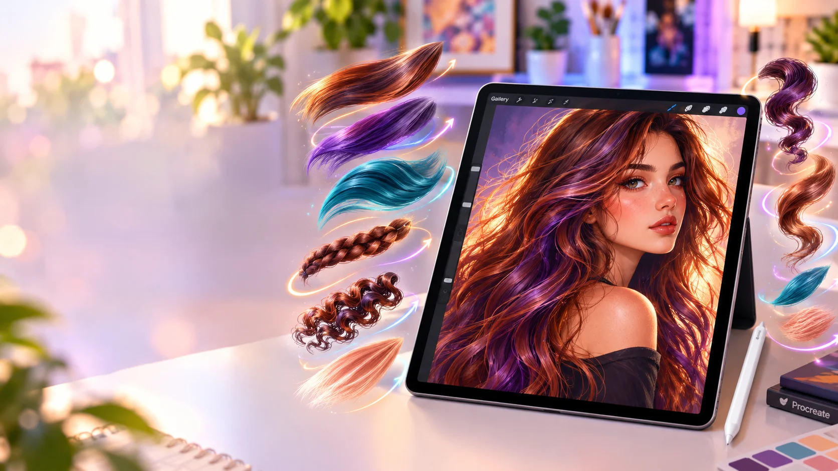 free hair brushes procreate