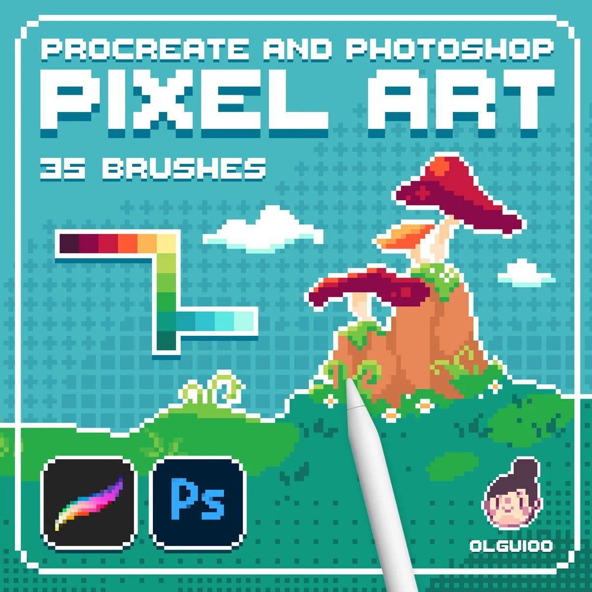 Pixel Art Brushes for Procreate